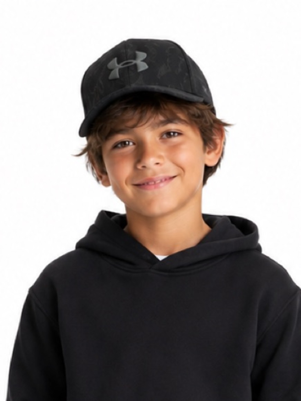 Under Armour Youth XS Black Tonal Camo Baseball Cap UA Classic Fit
